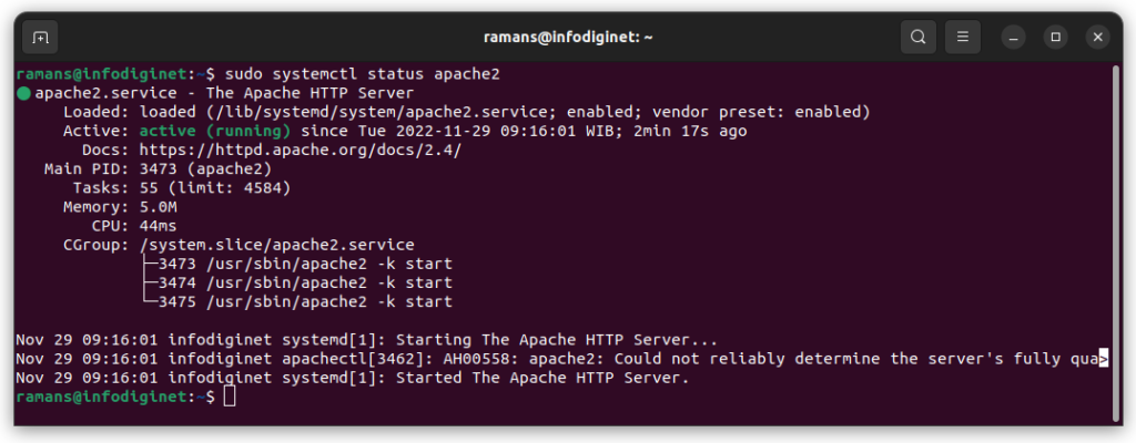 Apache web server service