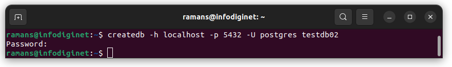 createdb in PostgreSQL