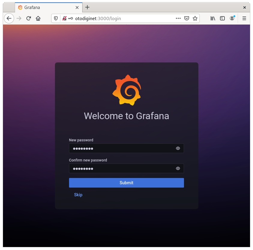 Grafana web interface
