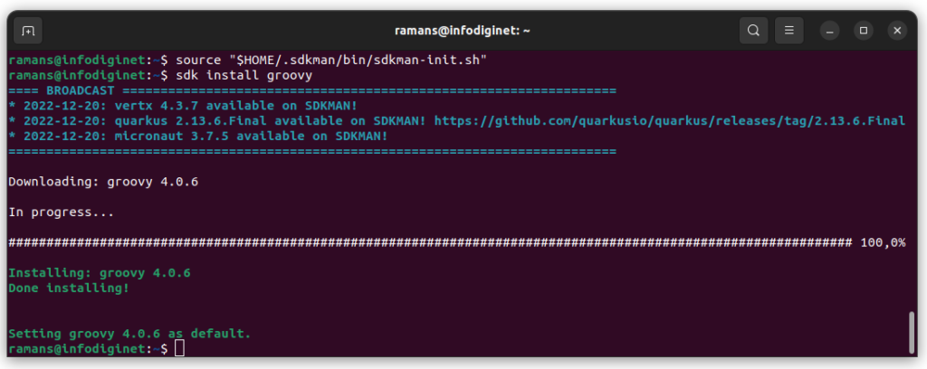 Install Groovy using SDKMAN