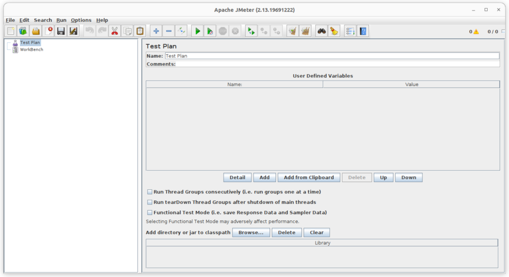 Apache JMeter version 2.13 Console