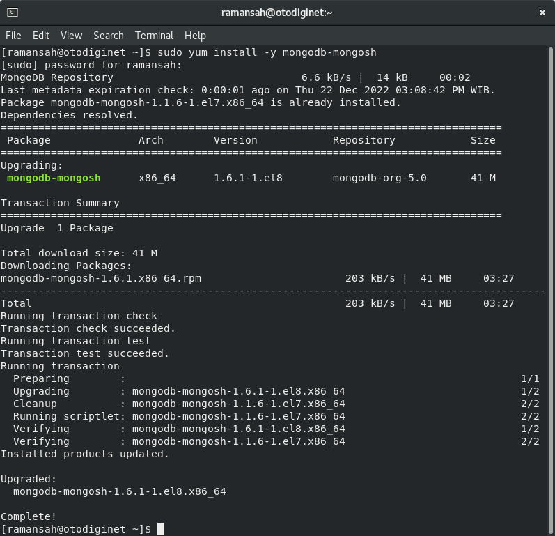 installing mongosh on Rocky Linux 8