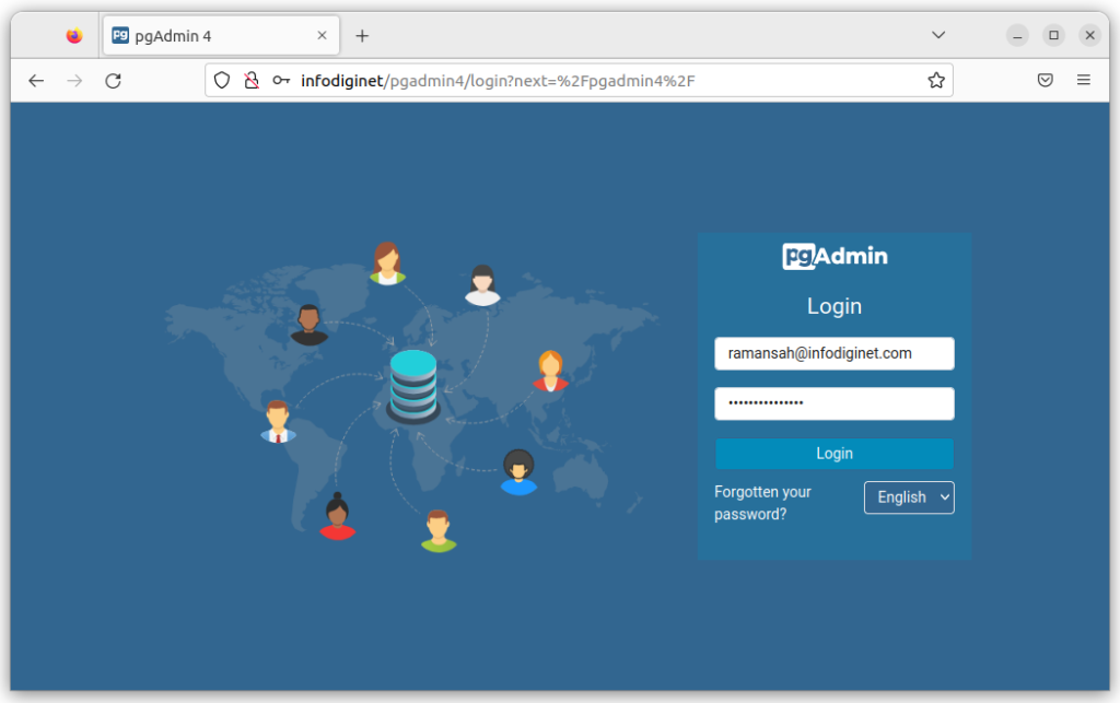 pgAdmin4 web interface