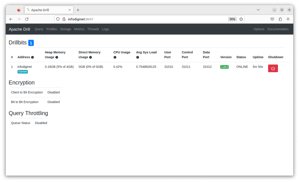 Apache Drill Web UI