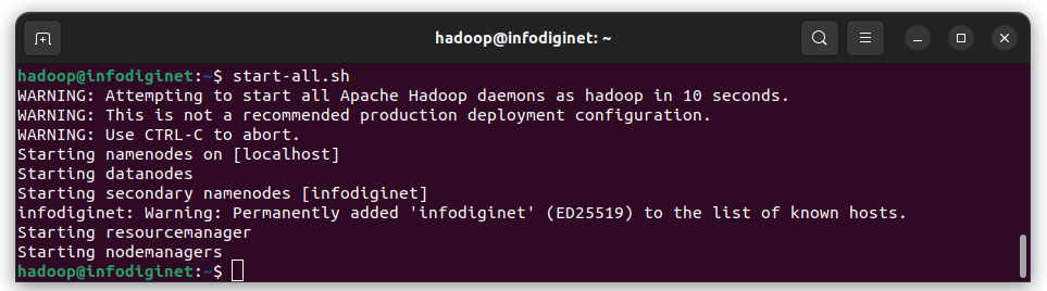 Starting Hadoop cluster